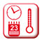 Yra integruotas, Laikrodis,  Kalendorius, Termometras. Temperatūros jutiklis išorinis. Laido iligs 2m.
