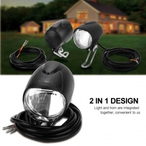 LED front bicycle light with HORN [18-99V / 3W]