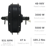 Electric HUB motor QS-205 (3-5kW) for Motorcycle